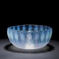 René Lalique - 'Perruches' an Opalescent, Polished and Stained Glass Bowl, design 1931