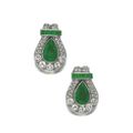 Pair of emerald and diamond ear clips, Suzanne Belperron, 1943