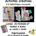 Activités créatives à la bibliothèque