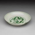 ﻿Green dragon plate, Ming dynasty, Hongzhi mark and period (1488-1505)