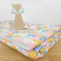 Couverture bébé - Tissu imprimé origami multicolore - mixte - cadeau et liste de naissance - chambre enfant - lit bébe