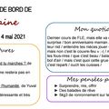 Carnet de bord, du 28 avril au 4 mai 2021