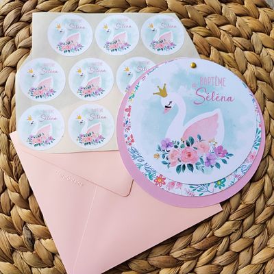 Faire-part thème cygne