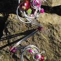 bracelet ouvert fushia et anis proposition pour Gwendoline