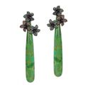 Floral & Green Turquoise Drop Earrings by Wendy Yue