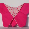 Papillon origami, en tissu