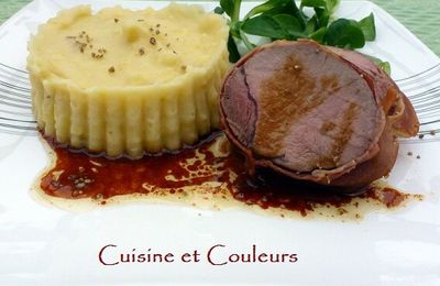 Filet mignon de sanglier braisé & purée de pommes de terre aux oignons 