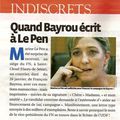 Lu dans l'Express : Quand Bayrou écrit à Le Pen