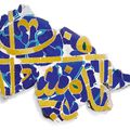 A large Timurid cut mosaic tile fragment, Central Asia, late 14th-early 15th century
