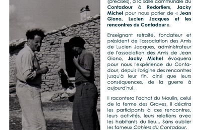 Contadour. De la part de la Petite université populaire de Lure et des Amis de Lucien Jacques