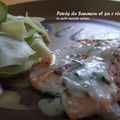 Pavé de saumon et sa crème de basilic