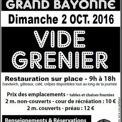Bulletin d'Inscription du Vide Grenier du dimanche 2 Octobre 2016