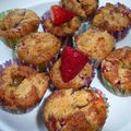 Muffins fraises-rhubarbe crumbelisés