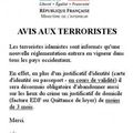 Avis aux terroristes