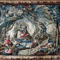 Tapisserie d'Aubusson d'après Pillement. Époque Louis XV.