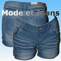 Short Femme Court Jean Délavé Plissé Sexy - Short Femme pas cher