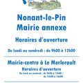 Horaires Mairie