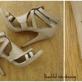 Sandales talon beige TEXTO