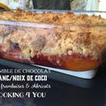 Crumble de chocolat blanc/noix de coco, abricot/framboise