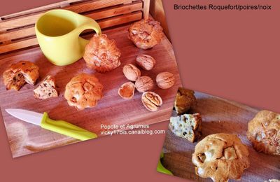 Briochettes  Roquefort/poires/noix