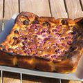 Clafoutis au chocolat blanc et framboises