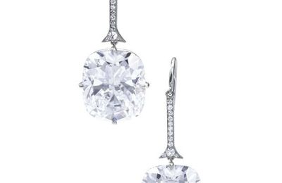 Pair of fine 10.02 and 10.03 carats Type IIa diamond earrings