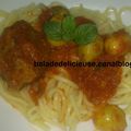 Spaghetti a la sauce de veau 