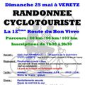 Dimanche 25 : 12ème route du bon vivre à Véretz