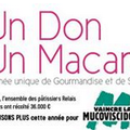 20 mars, journée du macaron et de la solidarité pour vaincre la mucoviscidose.Macarons à la mûre pour le jour du printemps...