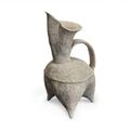 A pale grey pottery tripod ewer, China, Neolithic period, possibly Longshan culture, late 3rd-early 2nd millenium BC 