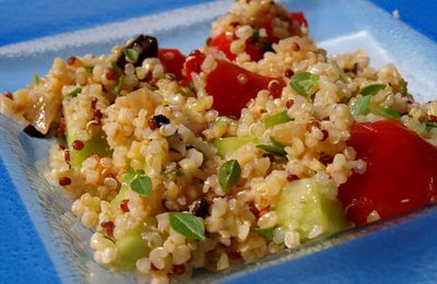 Taboulé aux deux quinoas & basilic grec