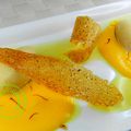 Sorbet au fenouil , sauce safranée