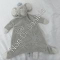 Doudou Peluche Plat Eléphant  Gris Spirales La Halle Kimbaloo