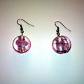 boucles d'oreille cuivre et rose