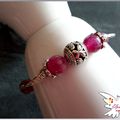 Bracelet RUBIS ;tourmaline rose et argent 925