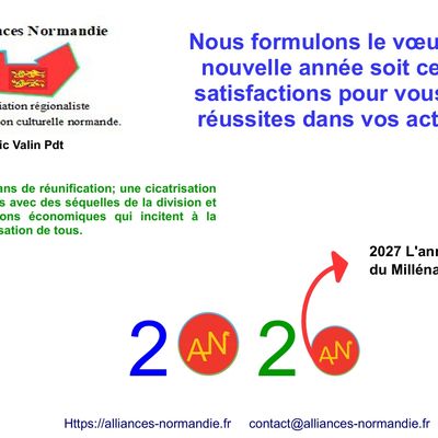 2026: Les meilleurs voeux d'Alliances Normandie pour les Normands et la Normandie.