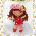 Doudou Poupée De Chiffon Charlotte Aux Fraises Robe Rouge Pois Blanc Bandai 25 cm