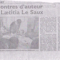 [Article] Républicain Lorrain - Laetitia Le Saux à la médiathèque - Avril 2014