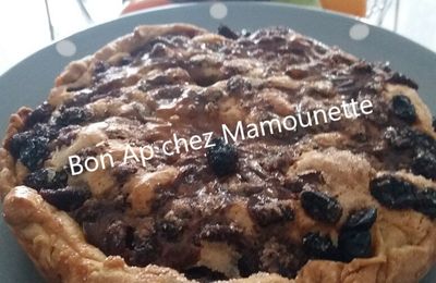 Tarte pâte brisée maison frangipane cranberries raisins moelleux, sortie hôpital