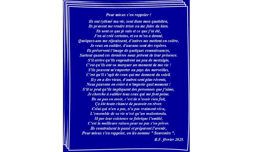 Pour mieux s'en rappeler !