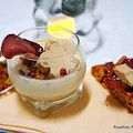 Verrine panna cotta au foie gras, pain d'épices et magret de canard