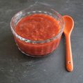 Compote de rhubarbe, fraise et banane