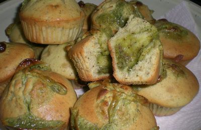 Muffins à la pistache fourrés ganache pistache