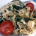 RIZ PILAF ÉCHALOTES- ÉPINARDS