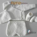 TUTO tricot bb BOUTIQUE bebe modele layette bébé et patron a tricoter Explications brassière, bonnet, bloomer, chaussons