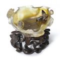 An agate 'Lotus' washer, Qing dynasty, 19th century
