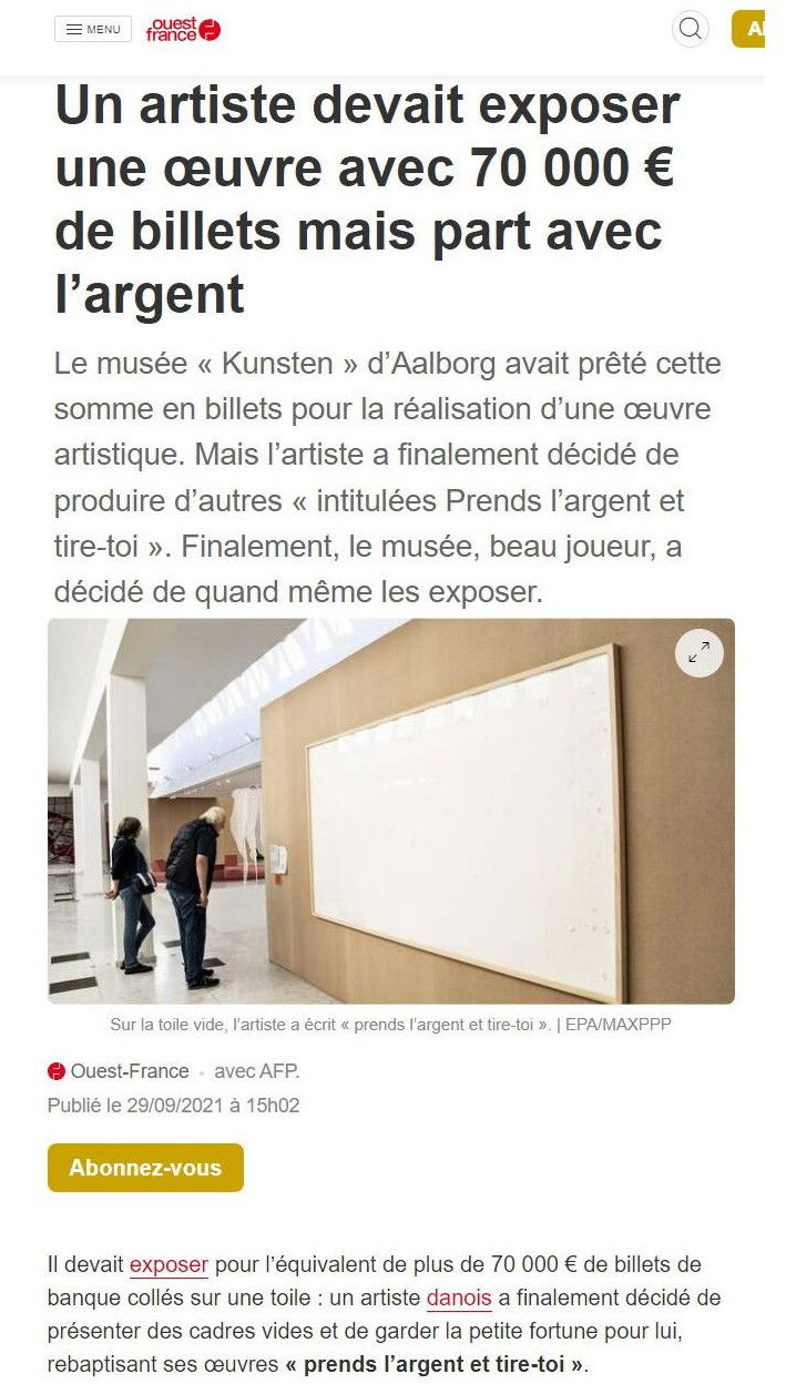 Prends l'argent et casse-toi !