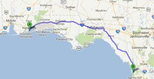 Road Trip en Floride - J07 : De Pensacola à Homosassa