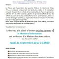 Rappel : réunion d'information ce soir 18h.