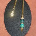 Pendule Chrysocolle~~pointe plaqué or